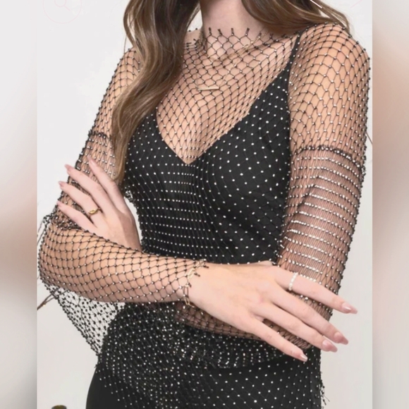 Tops - NWOT Mesh Rhinestone Top
